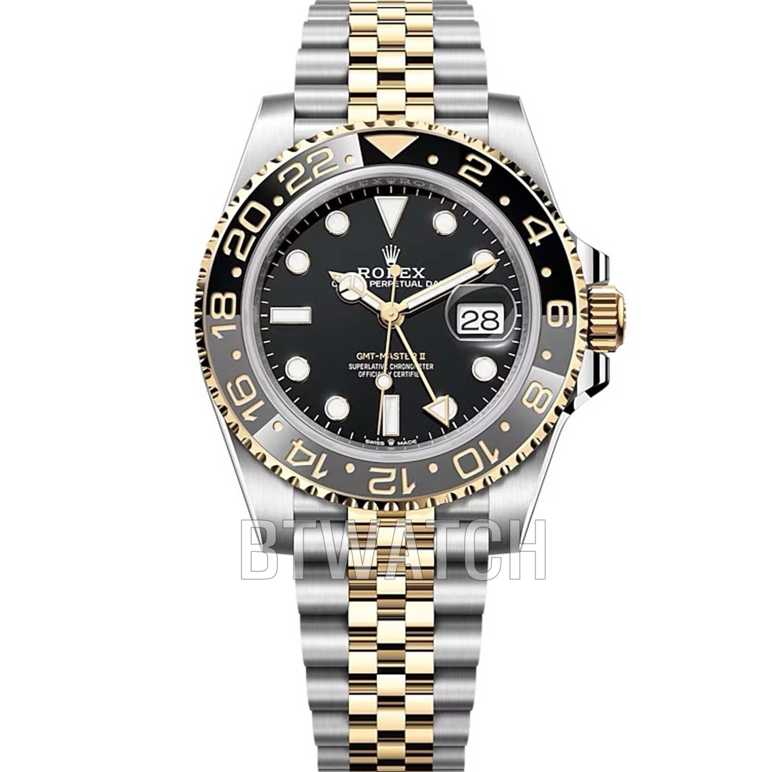 클린 공장 GMT-마스터 II 옐로우 골드 블랙 콤비 40mm 904L