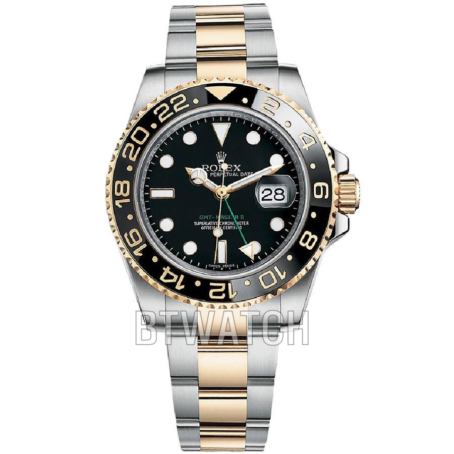클린 공장 GMT-마스터 II 블랙 옐로우 골드 콤비 40mm 904L