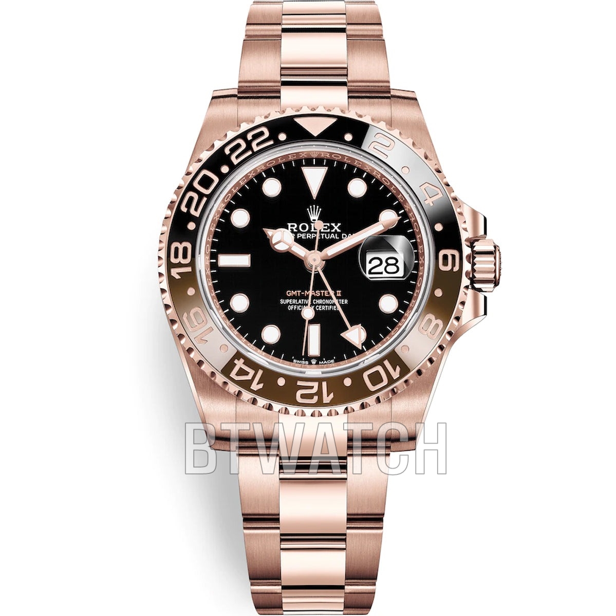클린 공장 GMT-마스터 II 에버로즈 골드 블랙다이얼 40mm 904L