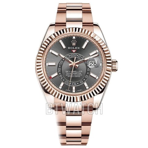 NOOB공장 스카이드웰러 로즈골드 블랙 금통 42mm