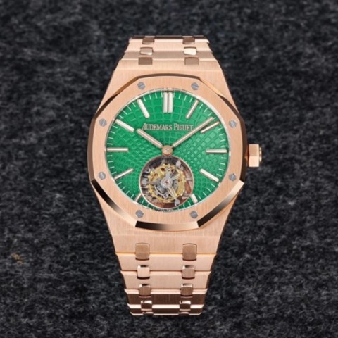 오데마피게 로얄오크 플라잉 뚜르비옹 로즈골드 그린다이얼 41mm Audemars Piguet Royal Oak