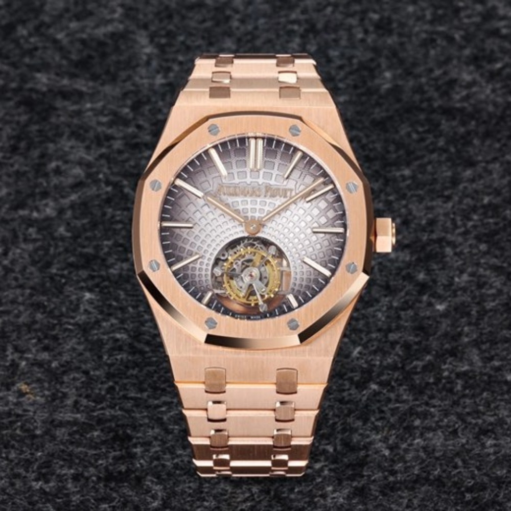 오데마피게 로얄오크 플라잉 뚜르비옹 로즈골드 그레이다이얼 41mm Audemars Piguet Royal Oak