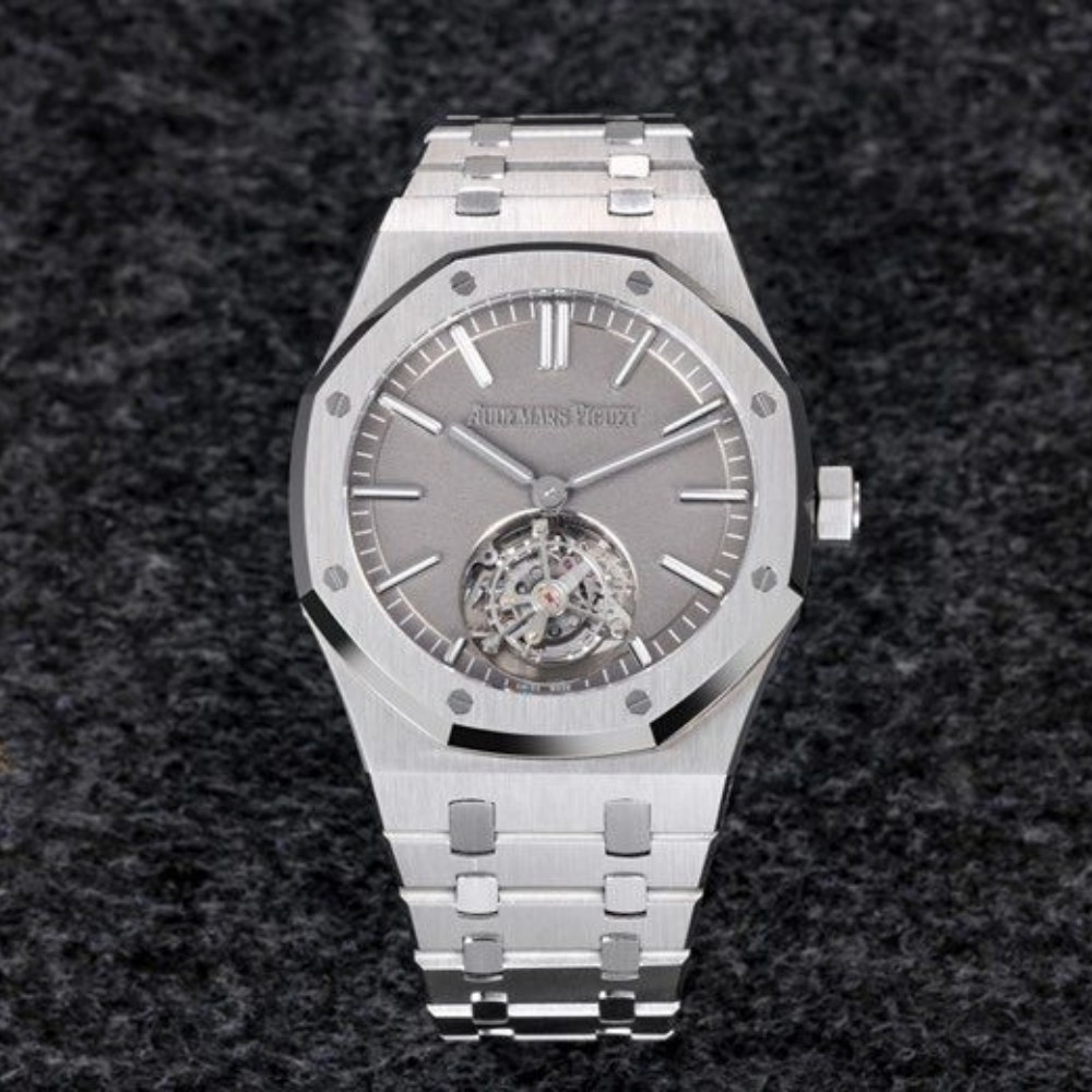 오데마피게 로얄오크 플라잉 뚜르비옹 스틸 그레이다이얼 41mm Audemars Piguet Royal Oak