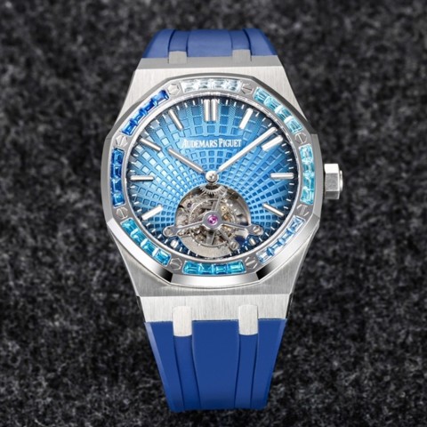 오데마피게 로얄오크 뚜르비옹 다이아/쥬얼 베젤 블루다이얼 41mm Audemars Piguet Royal Oak
