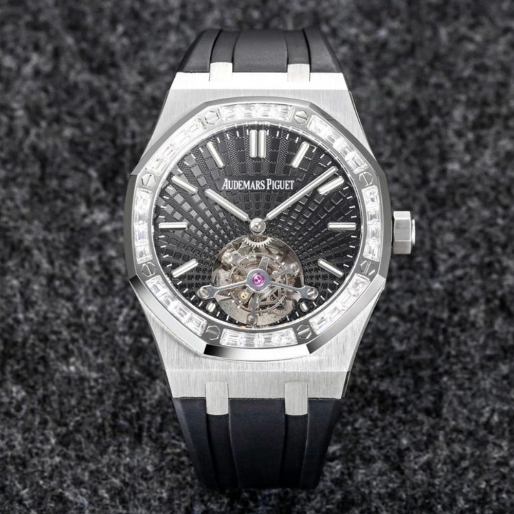 오데마피게 로얄오크 뚜르비옹 다이아/쥬얼 베젤 블랙다이얼 41mm Audemars Piguet Royal Oak