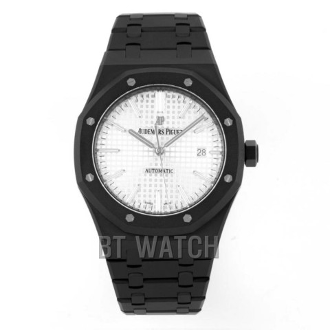 오데마피게 로얄오크 블랙 화이트 다이얼 DLC 15400 Audemars Piguet Royal Oak