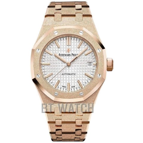 오데마피게 프로스트 로얄오크 로즈골드 화이트 다이얼 37mm 15454 Audemars Piguet Royal Oak