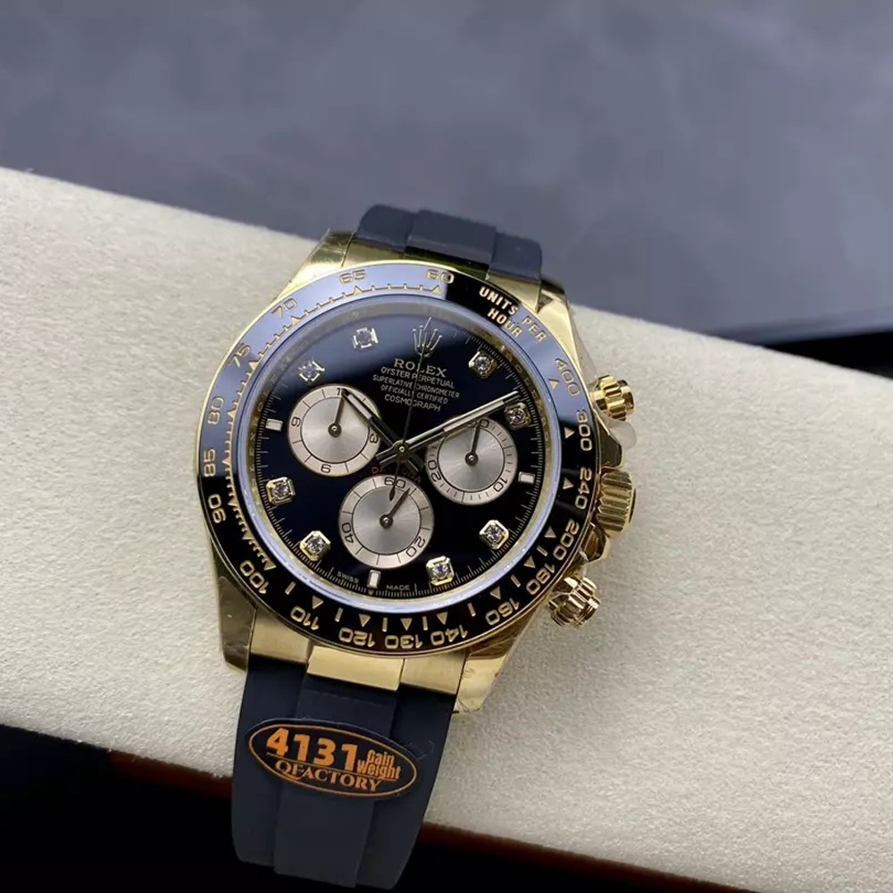 텅스텐 롤렉스 코스모그래프 데이토나 블랙 10P 다이얼 옐로우 골드 러버밴드 m126515 40mm Rolex Daytona