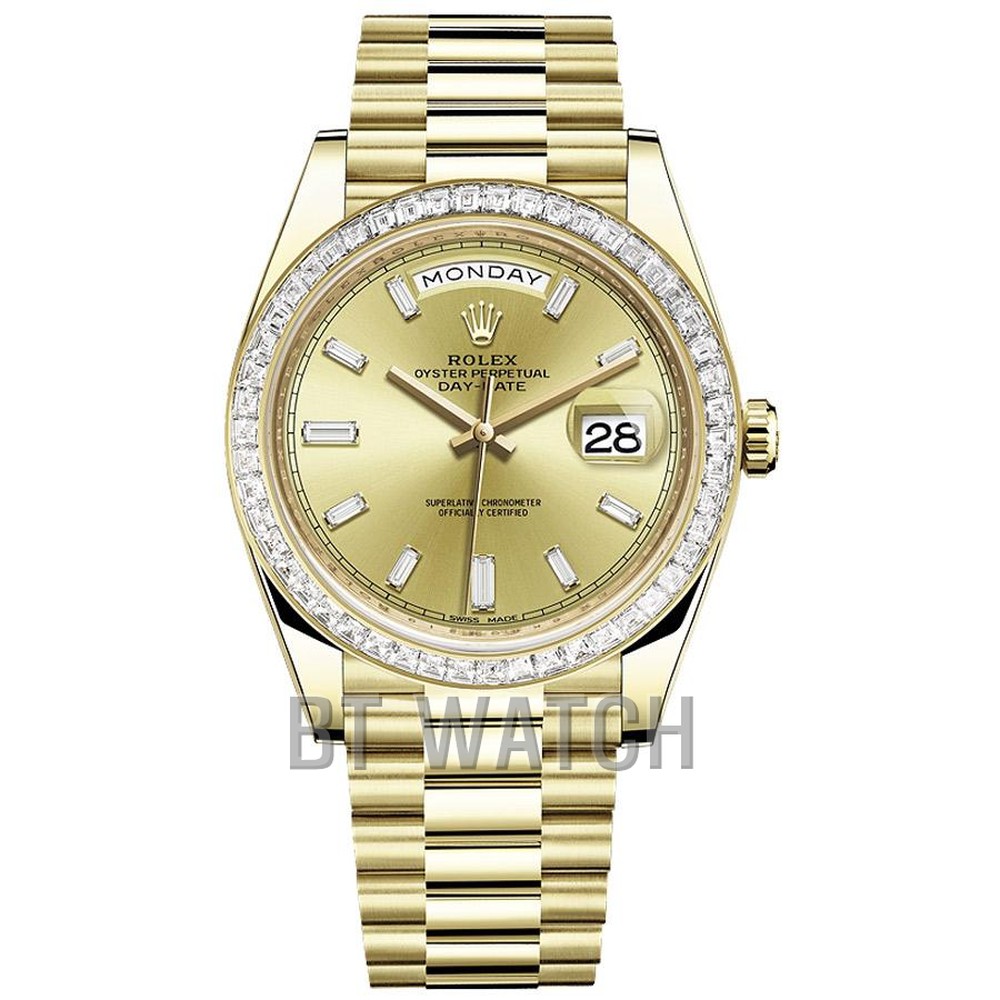 롤렉스 데이데이트 샴폐인 다이얼 다이아 베젤 40mm m228238 Rolex Daydate