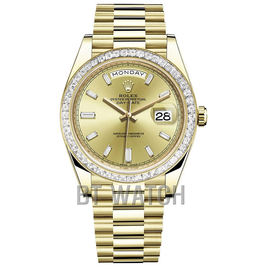 QF공장 롤렉스 데이데이트 샴폐인 다이얼 다이아 베젤 40mm m228238