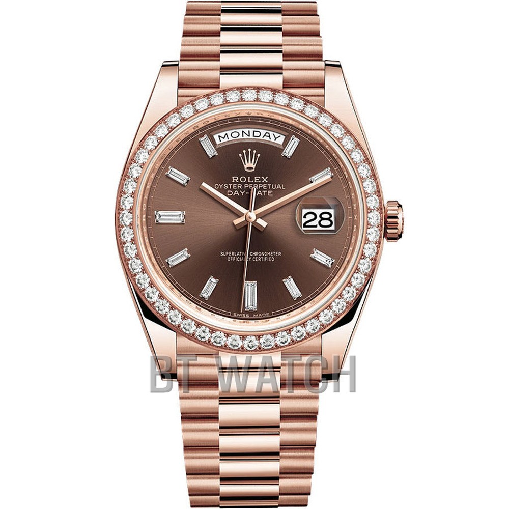 롤렉스 데이데이트 브라운 다이얼 다이아 베젤 40mm m228238 Rolex Daydate