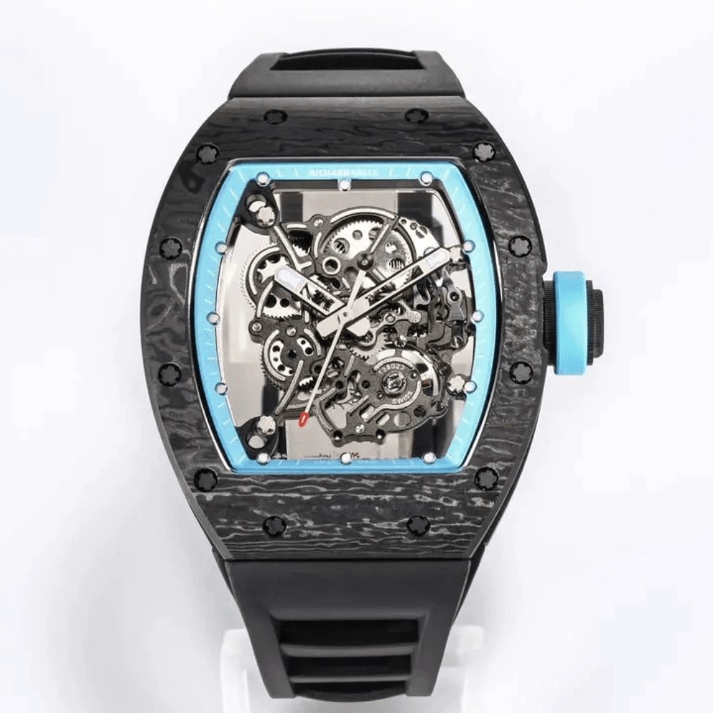 리차드밀 블루 포지드카본 블랙 러버밴드 NTPT RM-055 Richard Mille Bubba Watson