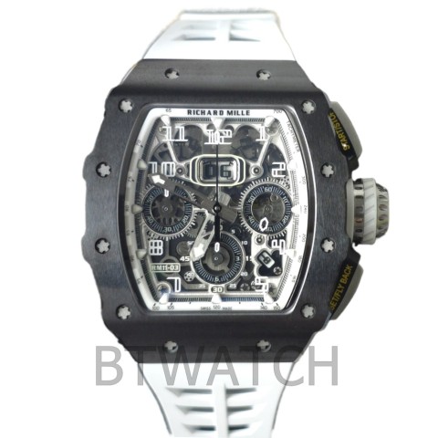 리차드밀 RM11-03 블랙 세라믹 베젤 화이트 러버밴드 Richard Mille