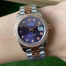 롤렉스 여성용 데이저스트 퍼플 10P 다이얼 로골 콤비 다이아 베젤 31mm 278271 Rolex Datejust