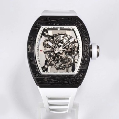 리차드밀 부바왓슨 블랙 카본 케이스 화이트 포인트 화이트 밴드 RM-055 Richard Mille