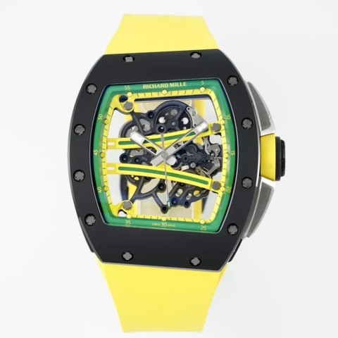 리차드밀 RM61-01 블랙 세라믹 1:1 베스트 에디션 옐로우 러버 스트랩 RMUL2 Richard Mille