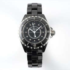샤넬 J12 다이아몬드 블랙 세라믹 여성용 시계 33mm H1625