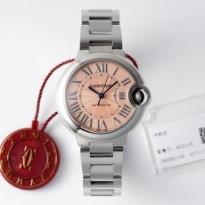 AF공장 발롱 블루 드 까르띠에 살구 다이얼 33mm WSBB0046