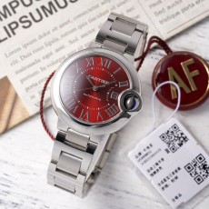 AF공장 발롱 블루 드 까르띠에 레드 다이얼 33mm WSBB0044
