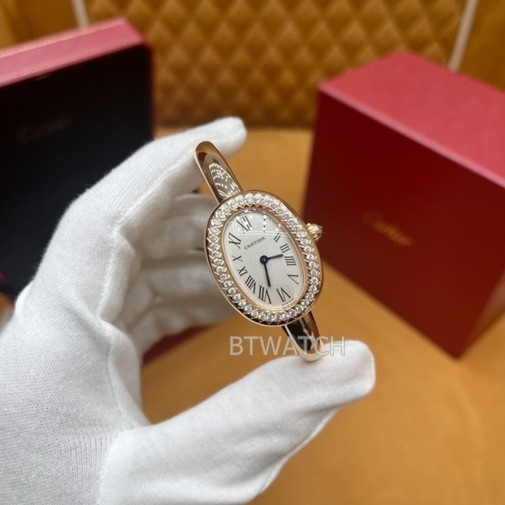 까르띠에 베누아 스몰 에버로즈 셋팅 Cartier  Baignoire Small